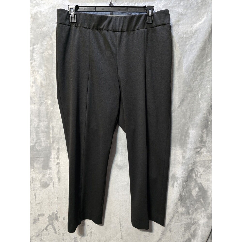 Ashley Stewart Womens Dress Work Pants 18/20 Black Pull On Casual Stretch Poly